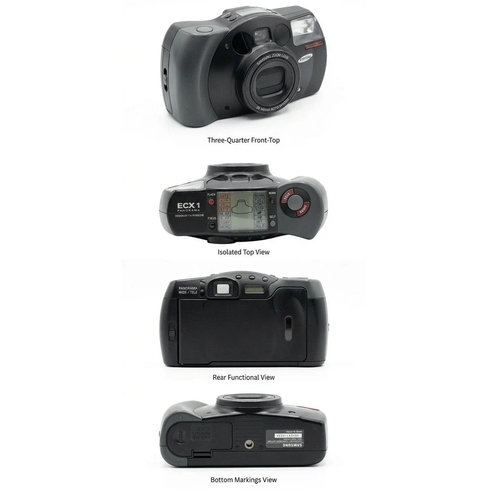 Vintage Samsung ECX1 Panorama 35mm Film Camera Designed‎ by F.A. Porsche Working